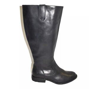 New! BORN Shaunie Black Leather Knee High Boots Wide Calf 7 M Br0040800 DD445